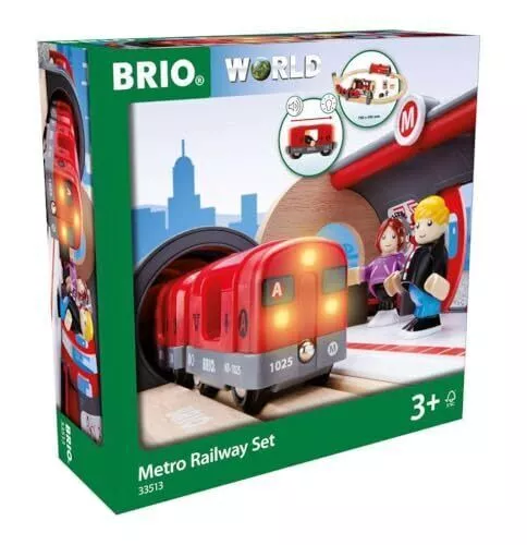 BRIO WORLD Metro-Eisenbahn-Set [insgesamt 20 Teile] (Eisenbahnspielzeug,...