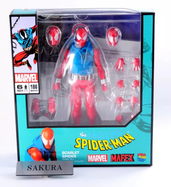 MEDICOM TOY MAFEX No.186 SCARLET SPIDER Comic Ver. SPIDER-MAN Figure THE AMAZING