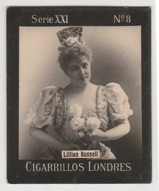 1900s Uruguay Photo Tobacco Card Danckelman & Schrader S21 #8 - Lillian Russell