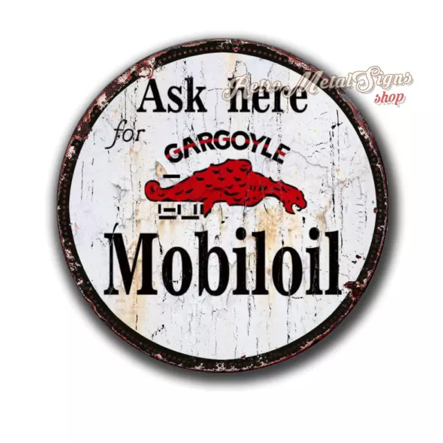 Mobiloil Blechschild Garage Werkstatt Man Cave  Vintage Nostalgie