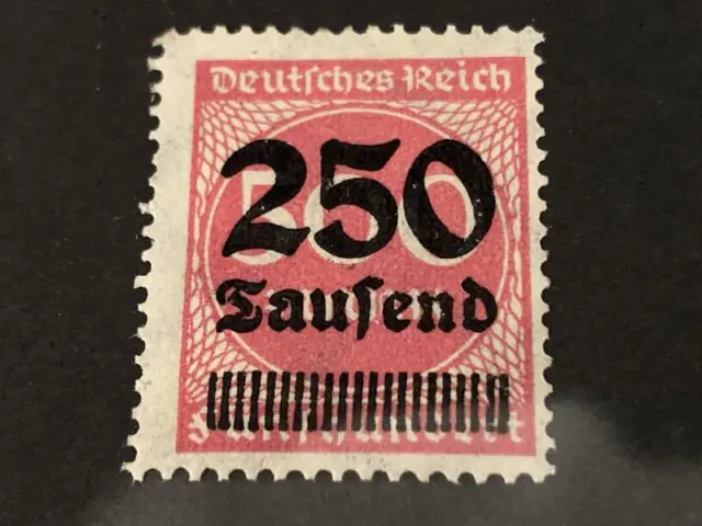 1923 Overprint Germany Weimar Republic 250 Tausend Red Stamp Fine Mint Hinged
