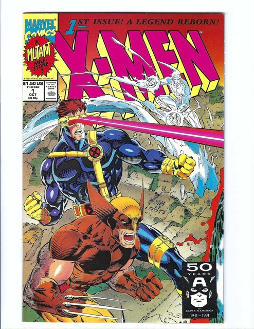 X-Men 1, NM 9.4, Marvel 1991, Jim Lee, Wolverine Cyclobs Cover C,  1st Acolytes