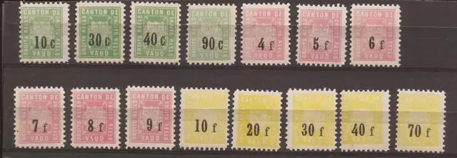 SWITZERLAND-15 Vaud Cantonals (Droits Reels) MNH