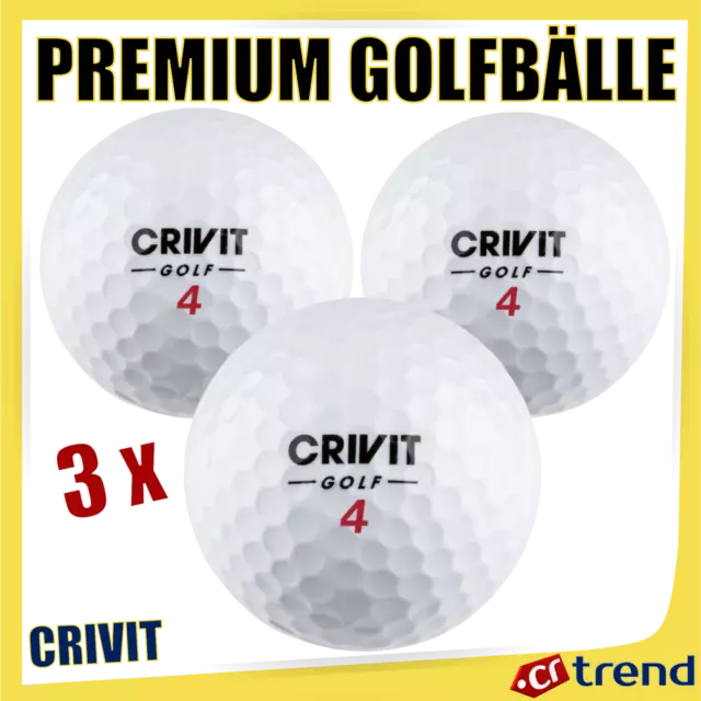 CRIVIT - Premium-3-piece Golfbälle - 3x Golf Ball | No. 4