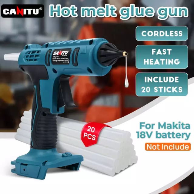 AU Cordless Hot Melt Glue Gun Craft DIY w/ 20Pcs Sticks for Makita 18V Battery