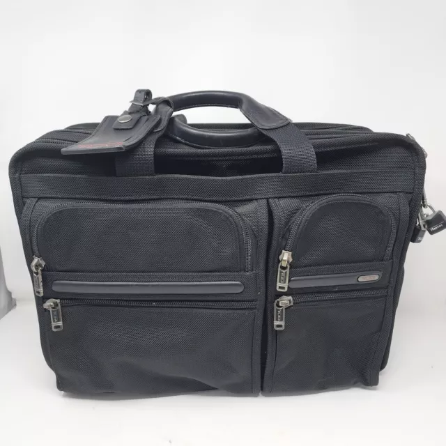 TUMI 26160D4 Black Ballistic Nylon Expandable Laptop Briefcase 17”