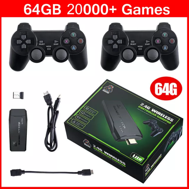 HDMI Nostalgia Game Stick Built-in 20,000+ Games +2* 2.4G Wireless  Controllers