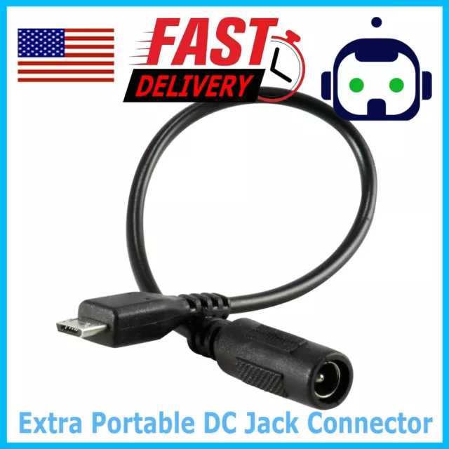 1X DC Barrel Jack to Micro-USB B Connector Adapter Power Cable 5.5x2.1mm