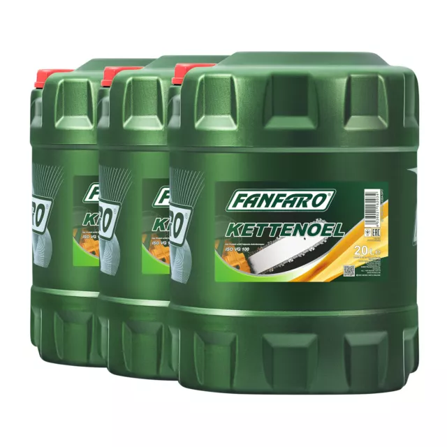 60 L 3 x 20 litres huile de chaîne Fanfaro huile minérale adhésive huile adhésive chaîne tronçonneuse huile