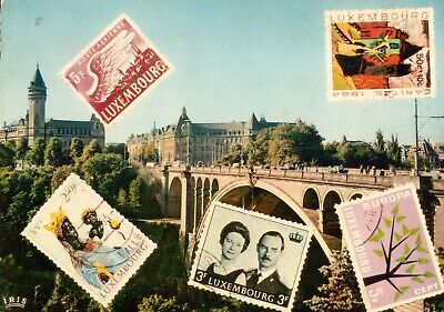 Postcard Luxembourg City Adolphe Bridge 1966 