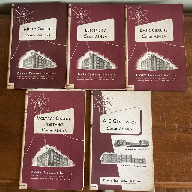 1955 Devry Circuit Electric Basic Circuits Voltage AC Generator 5 Books Lessons