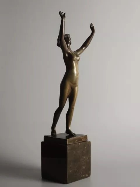 Edgar Brandt ~1910 Bronze Skulptur " Beaute Nud " - Frankreich -  Sign.