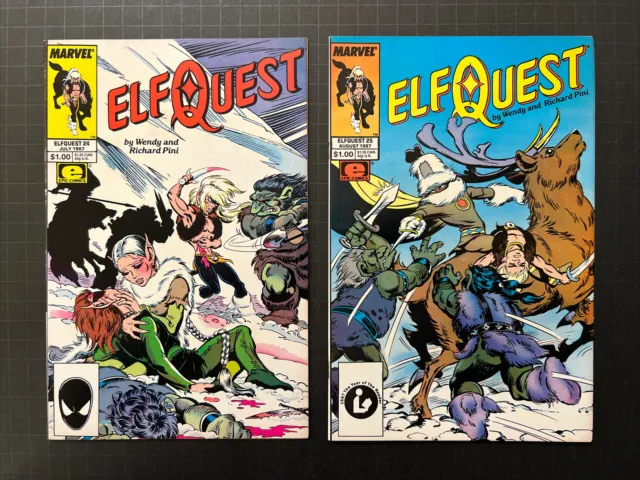 Elf Quest 24 & 25 (1987, Marvel) HIGH GRADE - CLASSIC COMIC BOOK SERIES - LOT