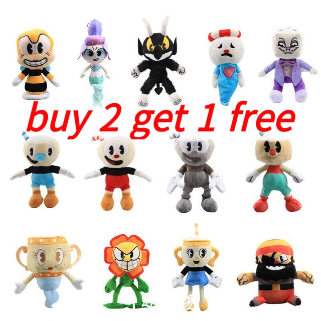 CUPHEAD GAME MUGMAN Mecup And Brocup Dice Cup Head Plush Toy Stuffed ...