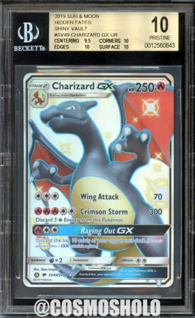 Pokemon BGS 9.5 GEM MINT Shiny Charizard GX Hidden Fates SV49/SV94