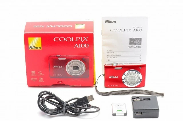 "Exc+3" Nikon Coolpix A100 20.0MP Compact Digital Camera Red Body w/ Box 197B