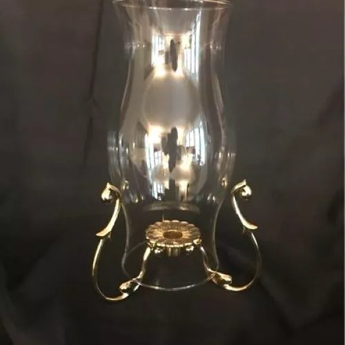 PartyLite Hurricane Glass Shade N6094 and Versailles Taper Holder P7505