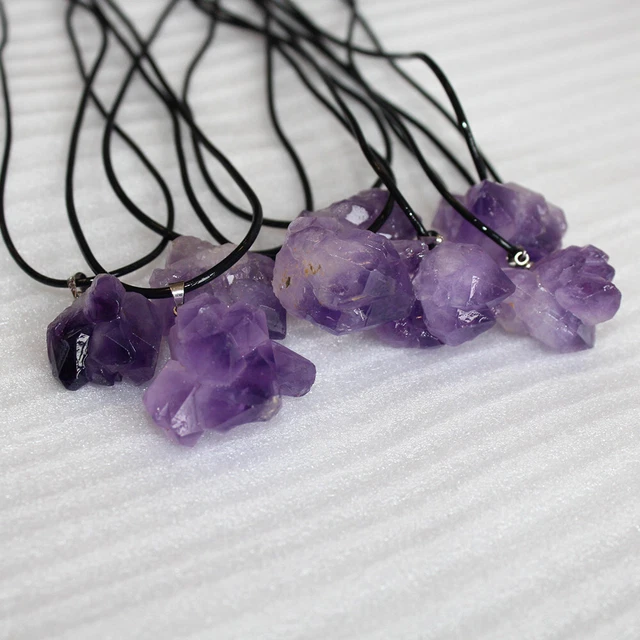 Natural Clear Rose Quartz Crystal Gemstone Pendant Chakra Healing Necklace Gift