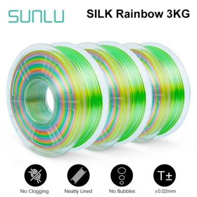 Sunlu 1.75mm PLA PETG SILK 1kg filamento 2 ROTOLI STAMPANTE 3d MATERIALE DI CONSUMO 