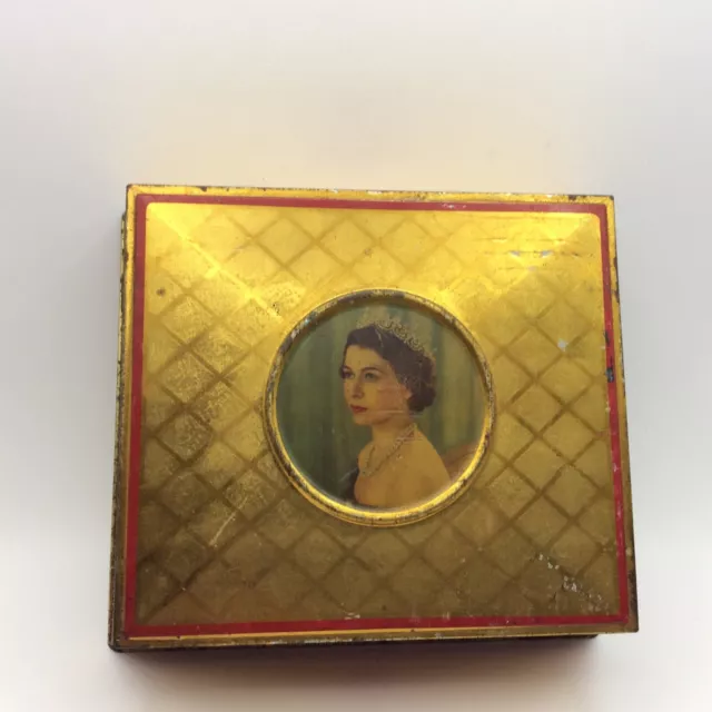 Vintage McVite and Price Ltd - Queen Elizabeth II Coronation Souvenir Gold Tin