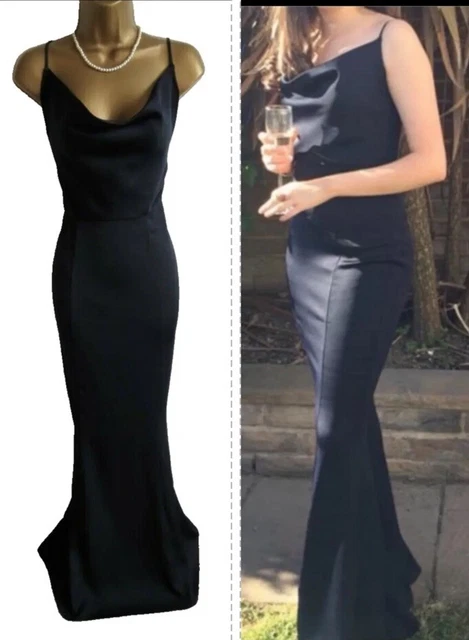 LIPSY MAXI DRESS 12 Navy Cowl Neck Evening Wedding Occasion Gown Cruise Xmas 39.99 PicClick UK