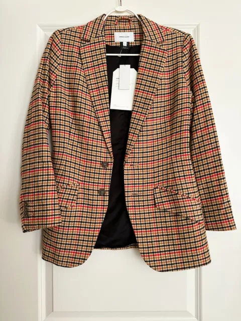 NWT CURRENT/ELLIOTT THE Date Night Blazer in Tan Multi Houndstooth Size ...