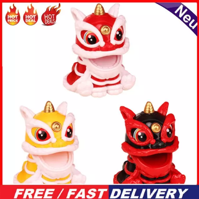 New Year Chinese Style Lion Dance Figure Lion Tabletop Decoration for Gift (Red)