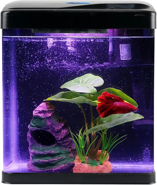 Small Betta Fish Tank, Gallon Aquarium mini water Tank, cube tank, Fish Bowl