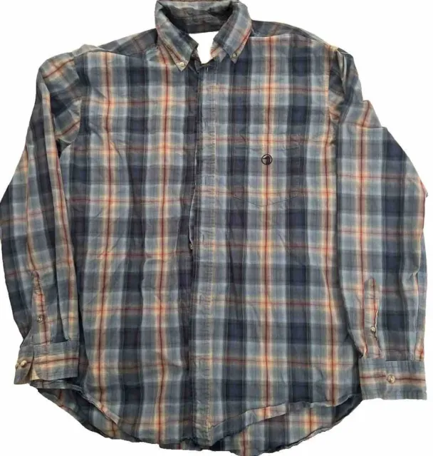 Duck Head Mens Long Sleeve Button Up Plaid Shirt Size Large