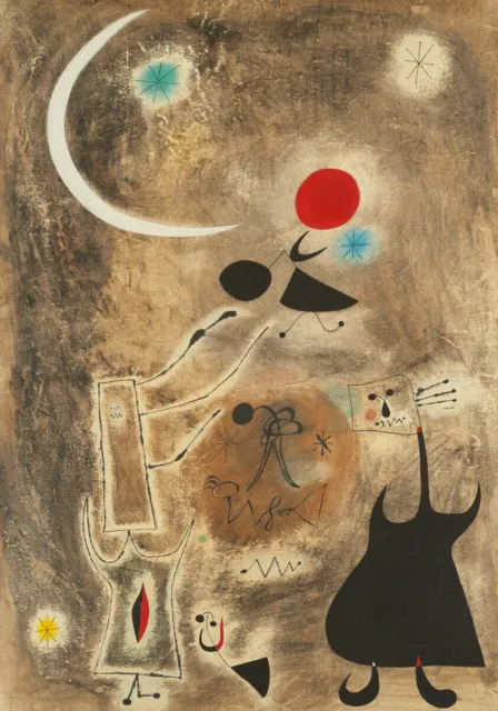 Woman & Birds in Front of the Sun : Joan Miró :Archival Quality Art Print 8.5x11