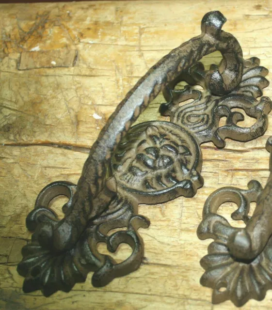 Cast Iron Lion Head Antique Style Barn Door Gate Pulls Cabinet Handle hardware