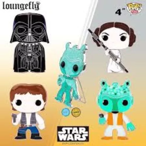 Funko Pop Large Enamel Pins STAR WARS Han Solo Princess Leia Luke Skywalker C3PO 2