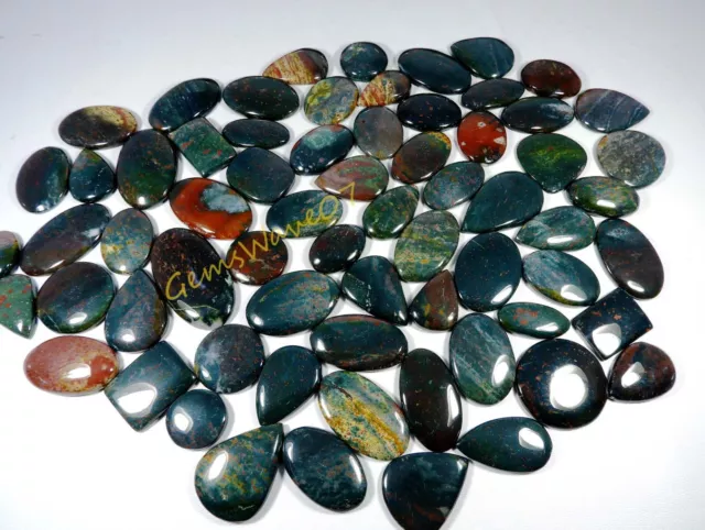 Natural Green Red Bloodstone Cabochon Designer Gemstone Wholesale Lot 3