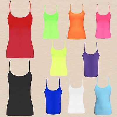 Girls Plain Microfiber Cami Vest Top Sleeveless Strappy Summer Casual Tank Tops