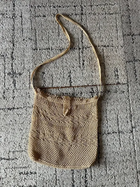 Artisan Open Weave "Straw" Bag BOHO Beach Tote Crossbody *Anthropologie Vibes*