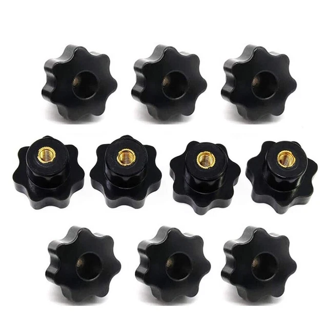 10PCS M6 Female Knob Screws M6 x 32mm Female Threaded Star Head Clamping8049