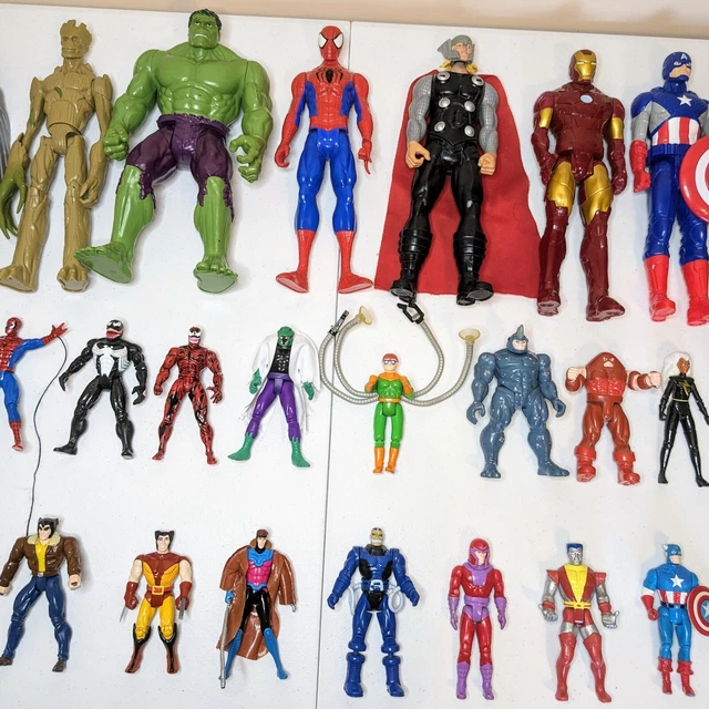 Lot Of 44 Superhero Action Figures Marvel & Dc Hasbro Toy Biz Modern & Vintage