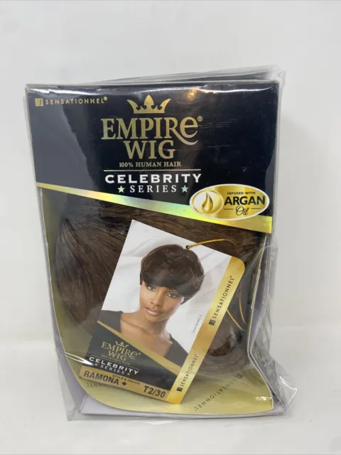 SENSATIONNEL EMPIRE HUMAN HAIR CELEBRITY SERIES WIG RAMONA Color: T2/30 New