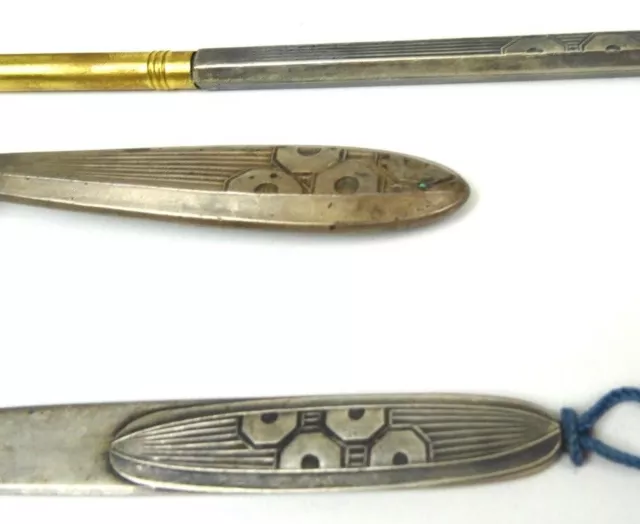 Rare Original French Art Deco Writing Set Letter Opener Pen Holder Sigel Stamp