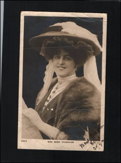 A1373 Glamour Marie Studholme PU c1904 Rotary vintage postcard