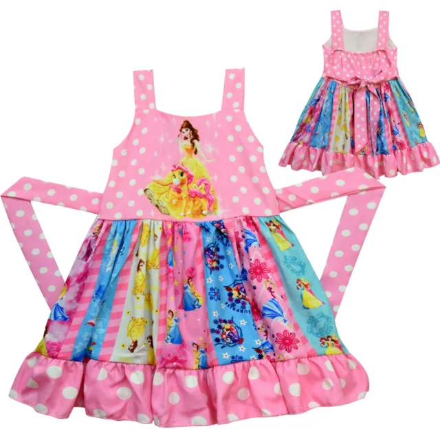 Belle Princess Girls Baby Dress Boutique Twirl Dress Sleeveless Ruffle Dresses