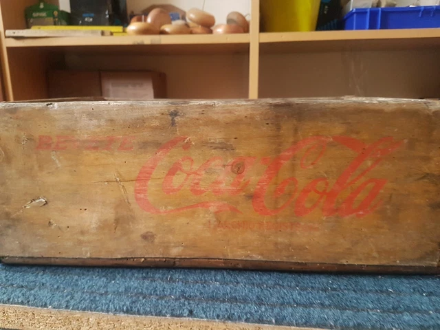 CASSETTA COCA COLA IN LEGNO lattine vetro piccole anni '50