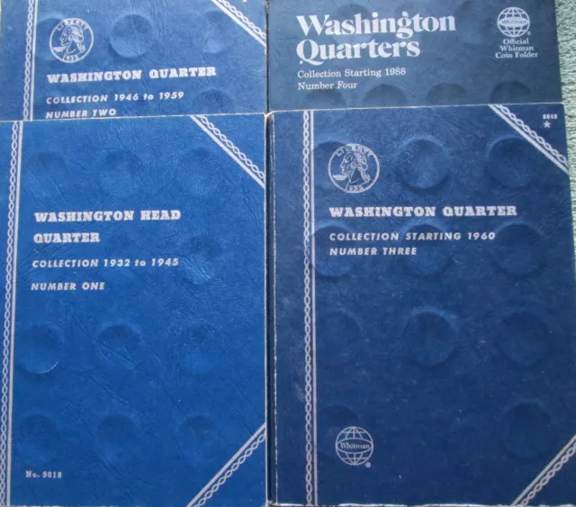 Set of 4 - Whitman Washington Quarters Coin Folders Numbers 1-4