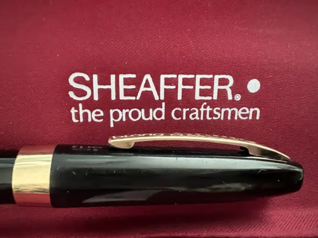 Sheaffers Pen Fountain Pen Pfm Black Trim Foiled Gold Piston Marking Antique