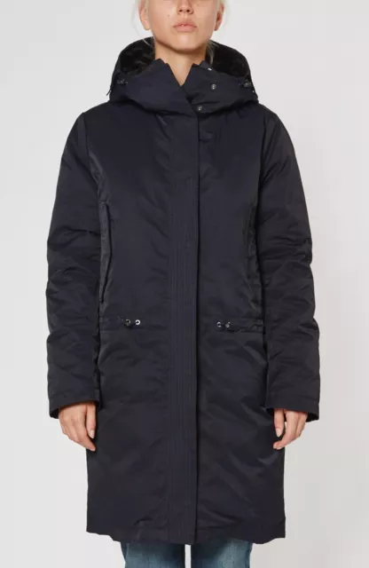 ACNE Studios NEW POWDER Down Parka Faux Fur Hooded Zip Puffer Coat Blue 36 S 3