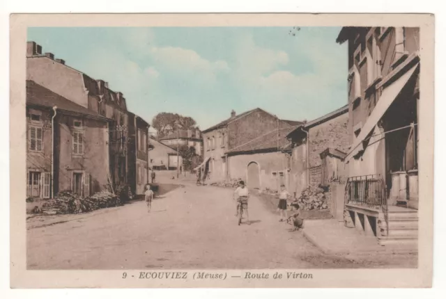 Cpa 55 - Ecouviez : Route De Virton (Meuse) Écrite