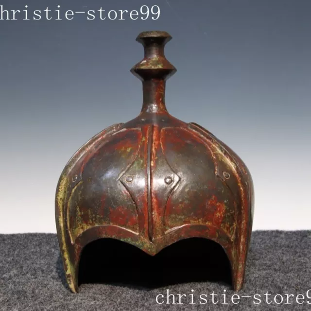 China bronzeware Ancient sacrifice Inscription warrior Soldier helmet statue