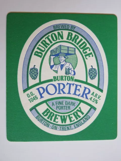 Beer Bar Coaster ~ BURTON BRIDGE Brewery Porter ~ Burton-On-Trent, ENGLAND, UK