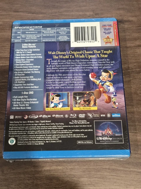 Pinocchio Menu DISNEY PINOCCHIO 70TH Platinum SteelBook Blu-ray 2-Disc $90.00 ...