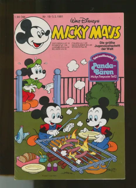 Micky Maus  1981  Heft Nr.  19  mit Beilage  Ehapa Verlag  Z 1